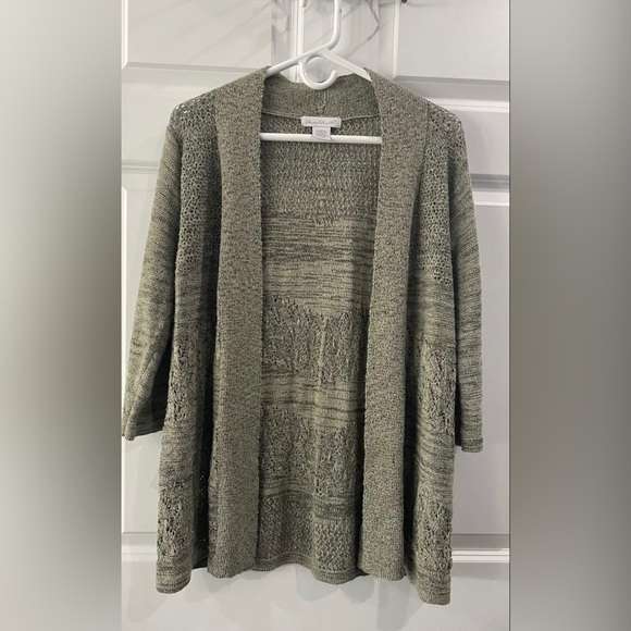 Keren Hart Loose Knit Cardigan Sweater Semi Sheer 3/4 Sleeve Women's Size S - Picture 1 of 7